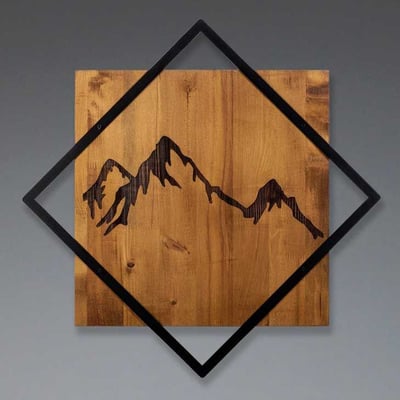 Skyler Decoratieve houten wandaccessoire | Hout & metaal | 54 x 54 cm