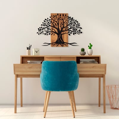 Skyler Decoratieve houten wandaccessoire | Hout & metaal | 58 x 80 cm