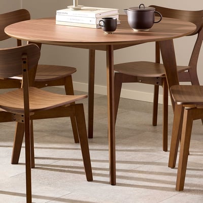 Ronde eettafel Rover - Ø105x76cm - walnootfineer