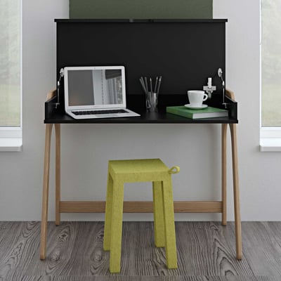 Bureau Aura 94cm - zwart/eik