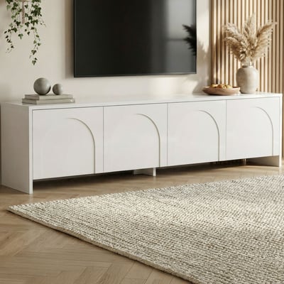 TV-Meubel Aurelia - 100% MELAMINE - Wit - 45 x 32 x 180 cm