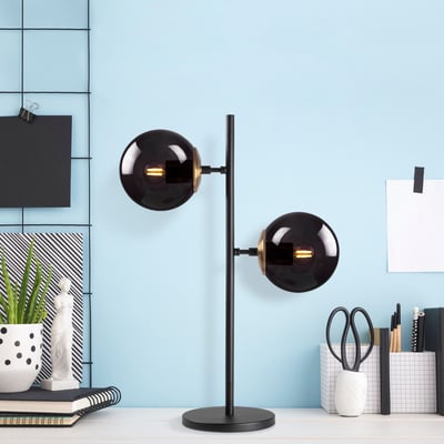 Fulgor Tafellamp | Metalen frame, glazen kap | Zwart Antiek Fulgor Tafellamp | Metalen frame, glazen kap | Zwart Antiek