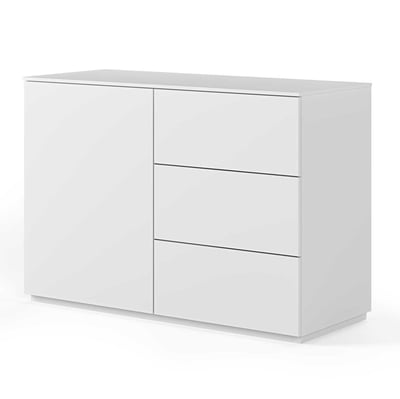 Dressoir Join 120cm met 1 deur en 3 laden - mat wit Dressoir Join 120cm met 1 deur en 3 laden - mat wit