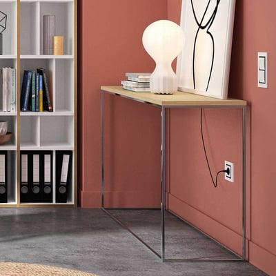 Bijzettafeltje Gleam 120cm - eik/chroom