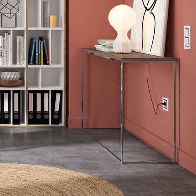Bijzettafeltje Gleam 120cm - walnoot/chroom Bijzettafeltje Gleam 120cm - walnoot/chroom