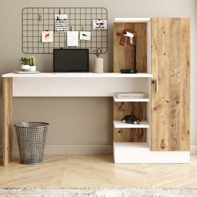 CT2 Bureau | 100% MELAMINE | Atlantic Pine, Wit