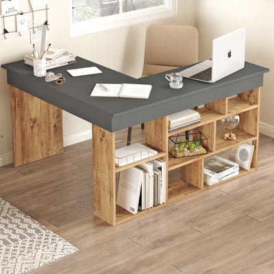 CT5 Bureau | 100% MELAMINE | Atlantic Pine, Antraciet