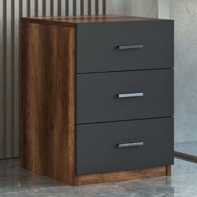 Vario C Lade | 100% MELAMINE | Walnoot, Antraciet