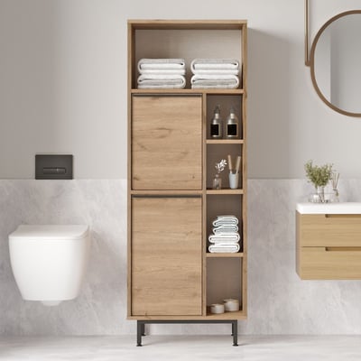 On10C Badkamerkast | 100% MELAMINE | Walnoot