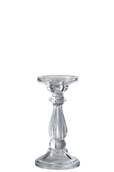 Kandelaar/kaarshouder tibo glas transparant small