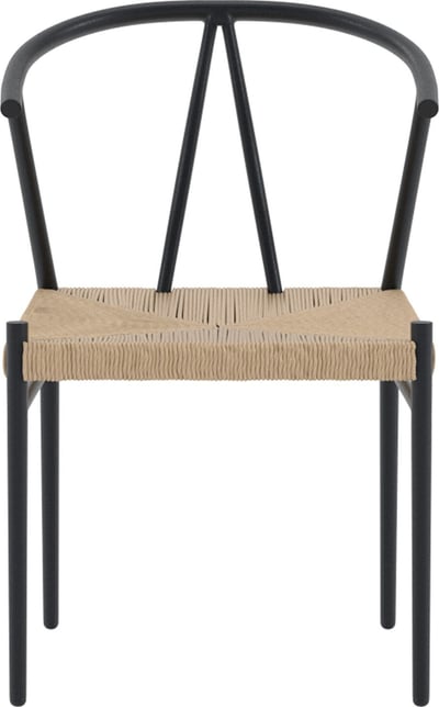 Eetkamerstoel Alfons Venture Design - Staal & Rotan - 58x74x55 cm - Zwart
