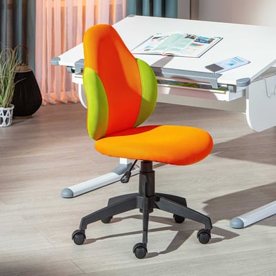 Bureaustoel Jessie - oranje/ groen