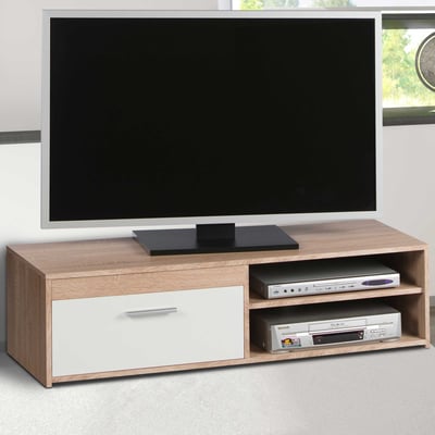 Tv-meubel Gamba 120cm met 1 deur - eik/wit 