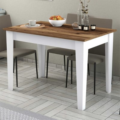 Keukentafel Woody Fashion - 110x72x75 cm - Walnoot/wit Keukentafel Woody Fashion - 110x72x75 cm - Walnoot/wit