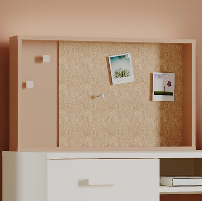 Prikbord Camillia - 70x12x42cm - met kurk - terracotta Prikbord Camillia - 70x12x42cm - met kurk - terracotta