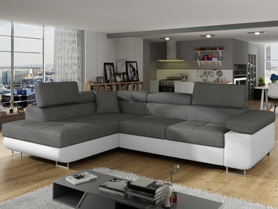 Hoekzetel Olmo | 275 x 202 x 90 cm | Donkergrijs/Wit Hoekzetel Olmo | 275 x 202 x 90 cm | Donkergrijs/Wit