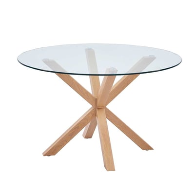 Eettafel Hasel ø120cm - bruin/glas