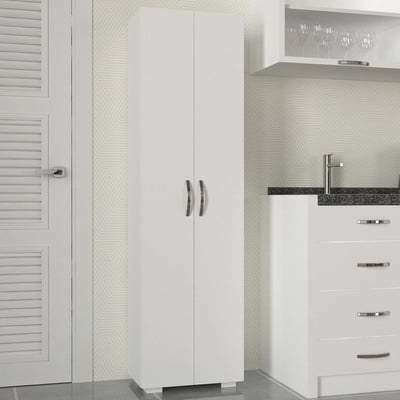 Voorraadkast Aibileen - 49x32x173cm - wit