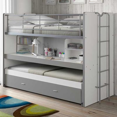 Hoogslaper Bonny 80 met bureau en bedlade - grijs