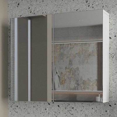 Spiegelkast Binary - 75x17x65cm - 2 deuren 