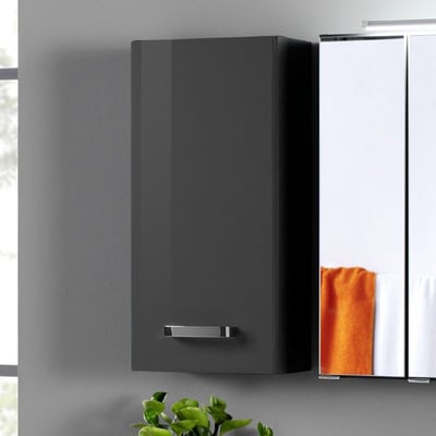 Hangkastje Bobbi 30cm 1 deur - grafiet/hoogglans grijs