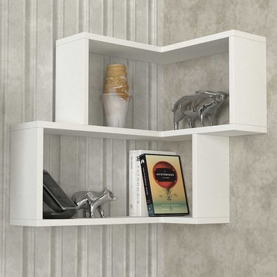 Hoekwandrek Bulut - 59x14x55cm - wit