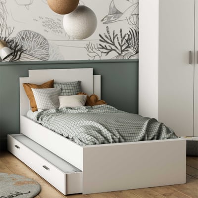 Bed Maura 90 x 190cm/200 cm-mat wit Bed Maura 90 x 190cm/200 cm-mat wit