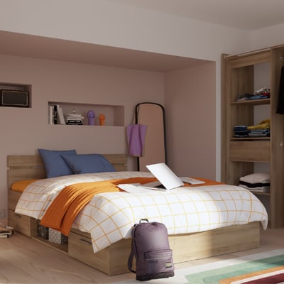 Bed Micheline 140 x 200 cm-Kronberg eik Bed Micheline 140 x 200 cm-Kronberg eik