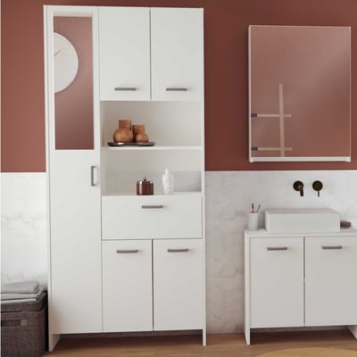 Badkamerkast Coralie | 83,4 x 32,8 x 184,9 cm | Wit Badkamerkast Coralie | 83,4 x 32,8 x 184,9 cm | Wit