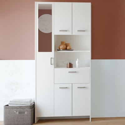 Badkamerkast Coralie | 83,4 x 32,8 x 184,9 cm | Wit