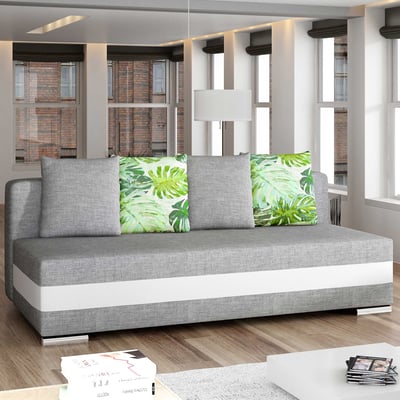 Driezitzetel met bedfunctie Calabria | 195 x 91 x 83 cm | Grijs Driezitzetel met bedfunctie Calabria | 195 x 91 x 83 cm | Grijs