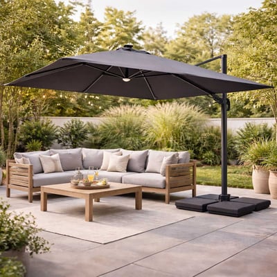 Parasol Balbao Gescova - 300x300 cm - Antraciet aluminium