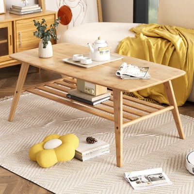 Salontafel Reini - 120x60x50cm - bamboehout Salontafel Reini - 120x60x50cm - bamboehout