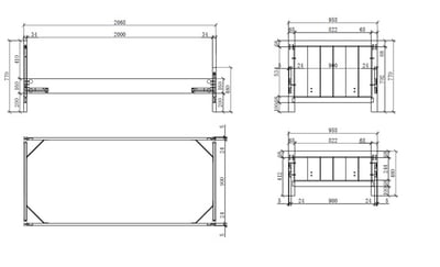 Bed Erik 90x200cm met bedlade - wit
