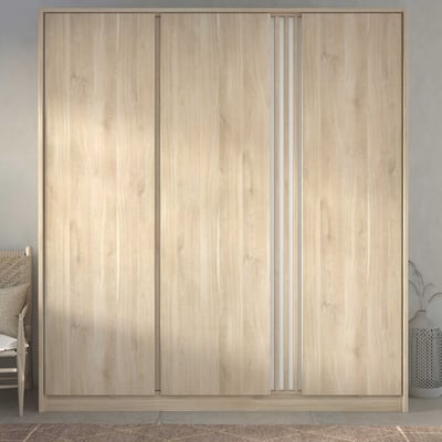 Kleerkast Tokio 185cm-eikdecor/wit