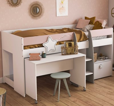 Hoogslaper met bureau 90 x 200 cm Stellar Hoogslaper met bureau 90 x 200 cm Stellar
