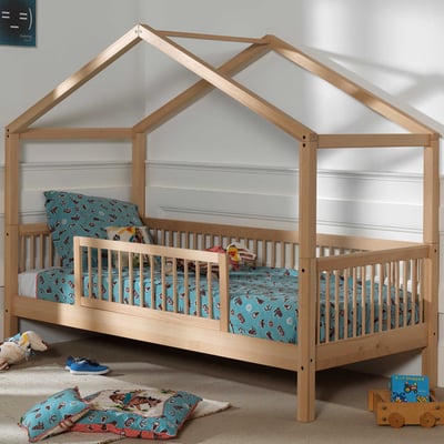 Huisbed Forrest 90x200cm met bedhekje - beukenhout 