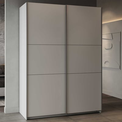 Garderobekast Spectre 148cm met schuifdeuren - mat wit
