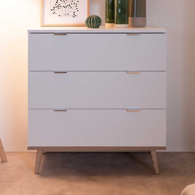 Ladekast Göteborg 80cm 3 lades - wit 