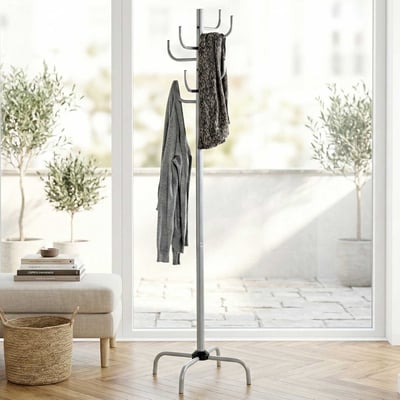 Staande kapstok | Ø37 x 180 cm | Zilverkleurig