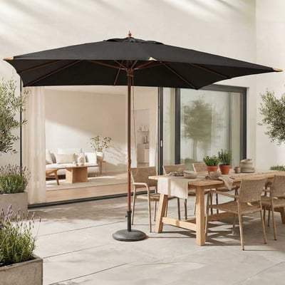 Parasol Joplin - 300x400cm - teakhout/zwart