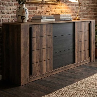 Dressoir Monaco | 206 x 44,9 x 94 cm | Bruin