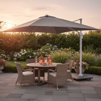 Parasol Houston 300x300 - wit/grijs