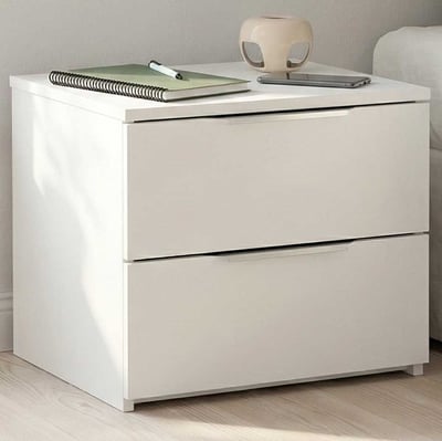 Nachtkastje Spectre - 44x37x38cm - 2 lades - wit