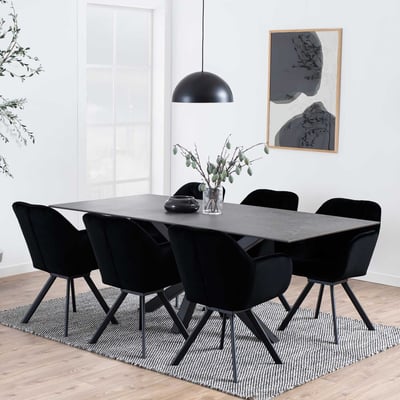 Eettafel Hennie 200x100 keramiek - zwart Eettafel Hennie 200x100 keramiek - zwart