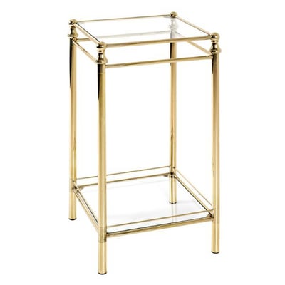 Bijzettafel | Glazen planken | 40 x 40 x 73 cm | Goudkleurig design