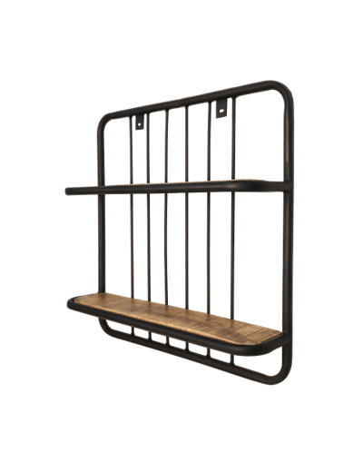 Wandplank Eran 50x50cm - mangohout/ijzer