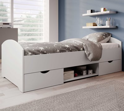 Bed Nero 90x200 met 2 lades - wit Bed Nero 90x200 met 2 lades - wit