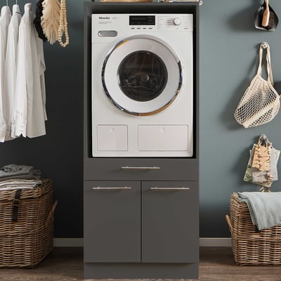 Wasmachinekast Laundreezy | 68 x 68 x 162 cm | Antraciet