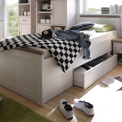 Bed Larnaca 90x200 met schuiflade - wit
